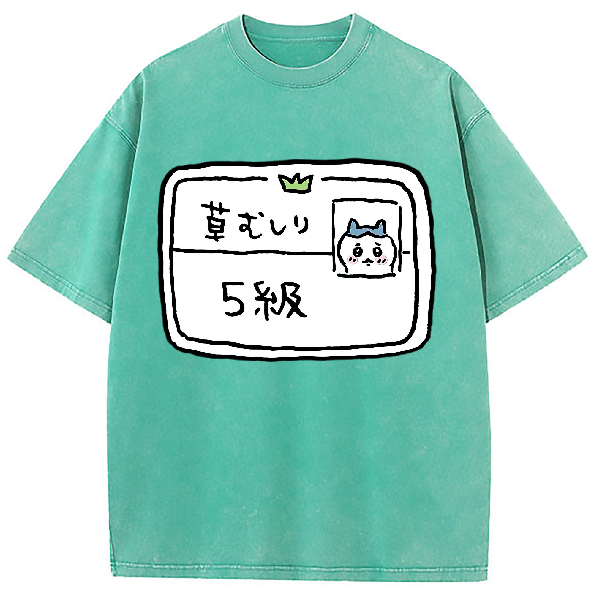 （画像用） ちいかわ ハチワレ Chii-kawa hachiware 綿100% ヴィンテージ風 半袖Tシャツ（フロントプリント）